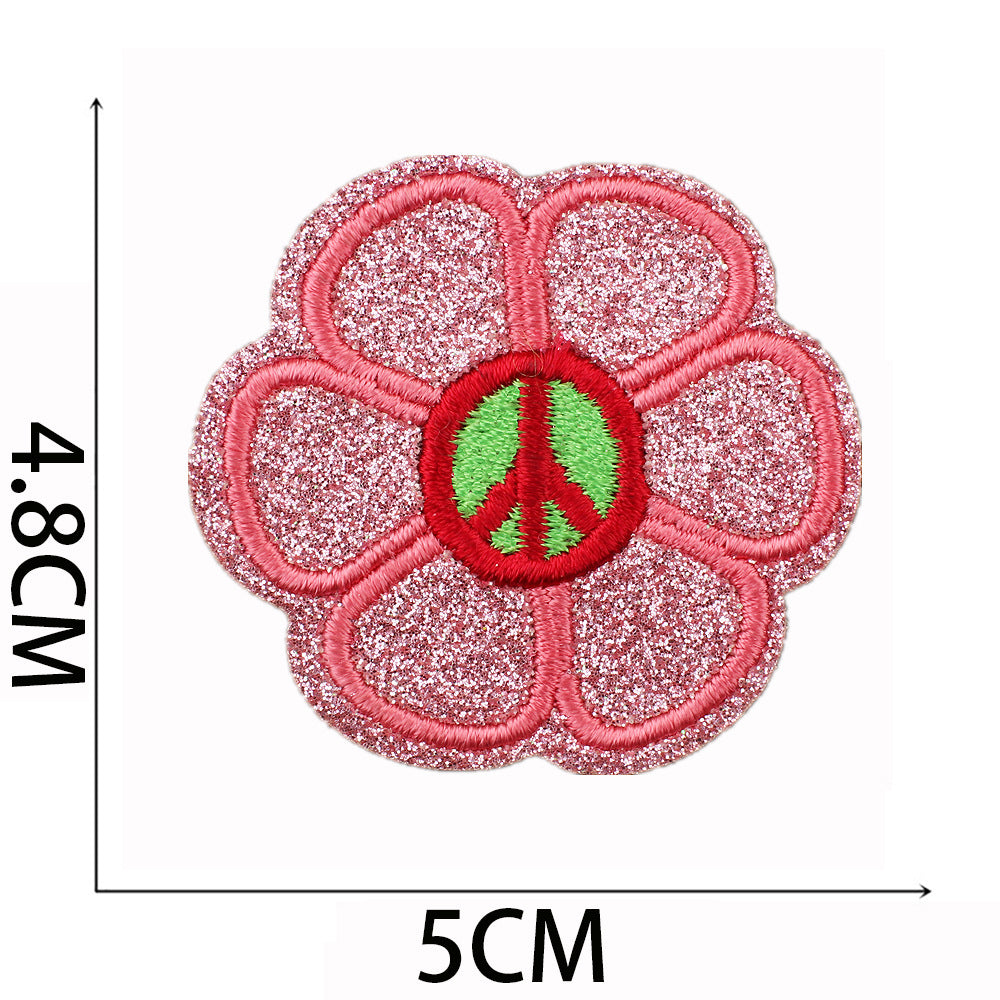 Wholesale pink cheetah mixed embroidery cloth stickers