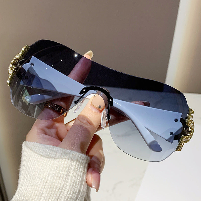 Wholesale Frameless Cutting Edge Diamond PC Sunglasses
