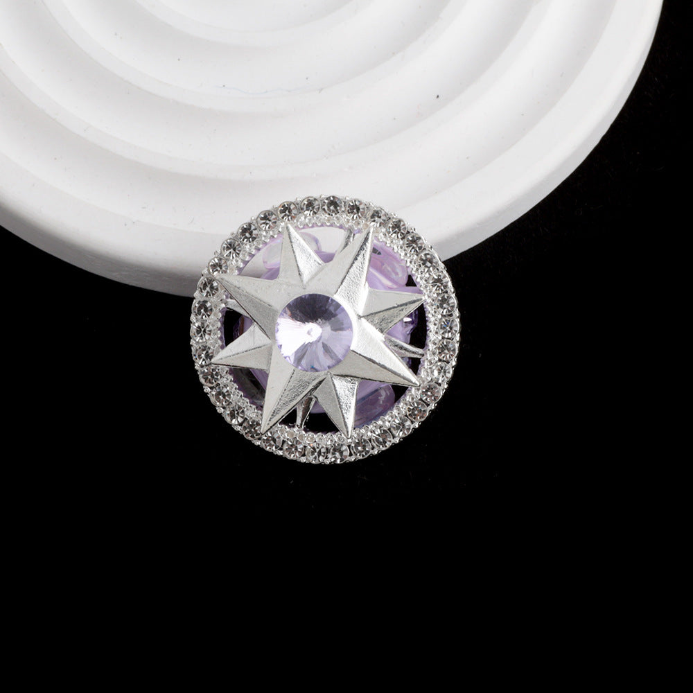 Wholesale 2pcs/pack New DIY Diamond Rotating Snow  Alloy Clay Straight Hole Beads Accessories