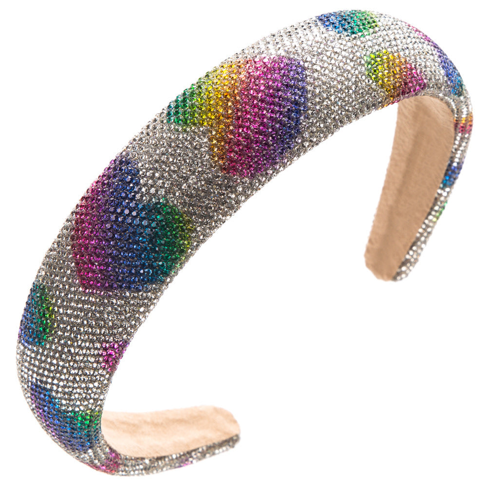 Wholesale Valentine's Day Super Glittering Starry Sky Diamond Heart Shaped Wide Brim Headband