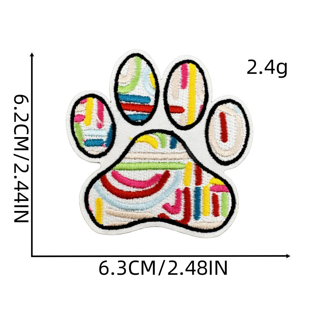 Wholesale Cute colorful bear paw fabric patch embroidery