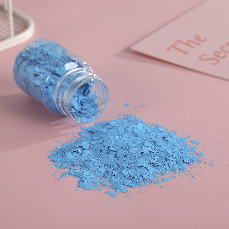 Wholesale DIY Handmade Materials Flow Linen Nail Art Macaron Mixed Glitter Matte Candy Color Hexagonal Glitter