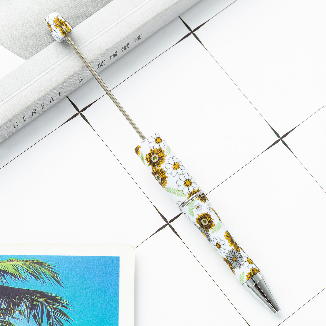 Wholesale Beadable Pens  Floral Butterfly Plastic Pen DIY for Beaded