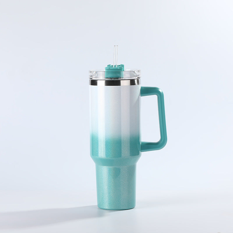 Wholesale Tumbler Ice Bullies Cup  Rainbow Paint Gradient Color Thermos Cup Straw Cup 40OZ Car Cup Ice Cup