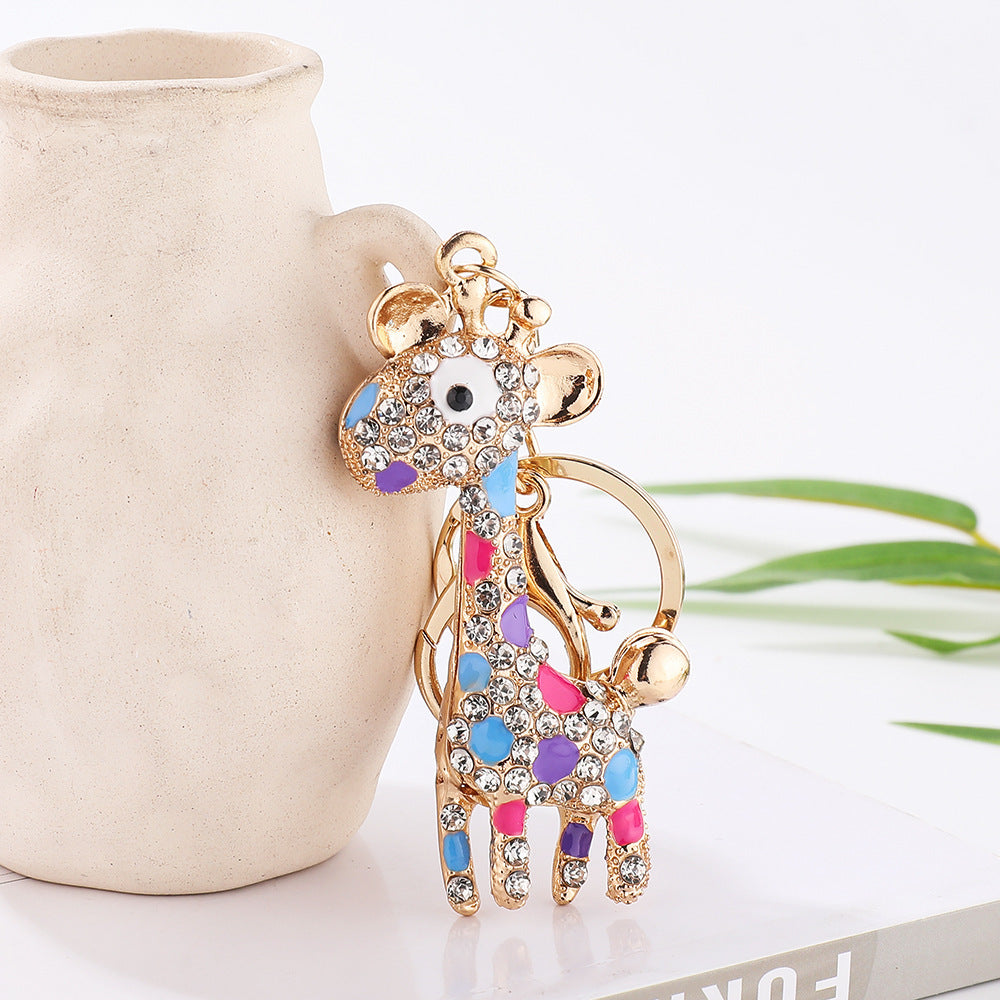 Wholesale Cute Metal Giraffe Keychain