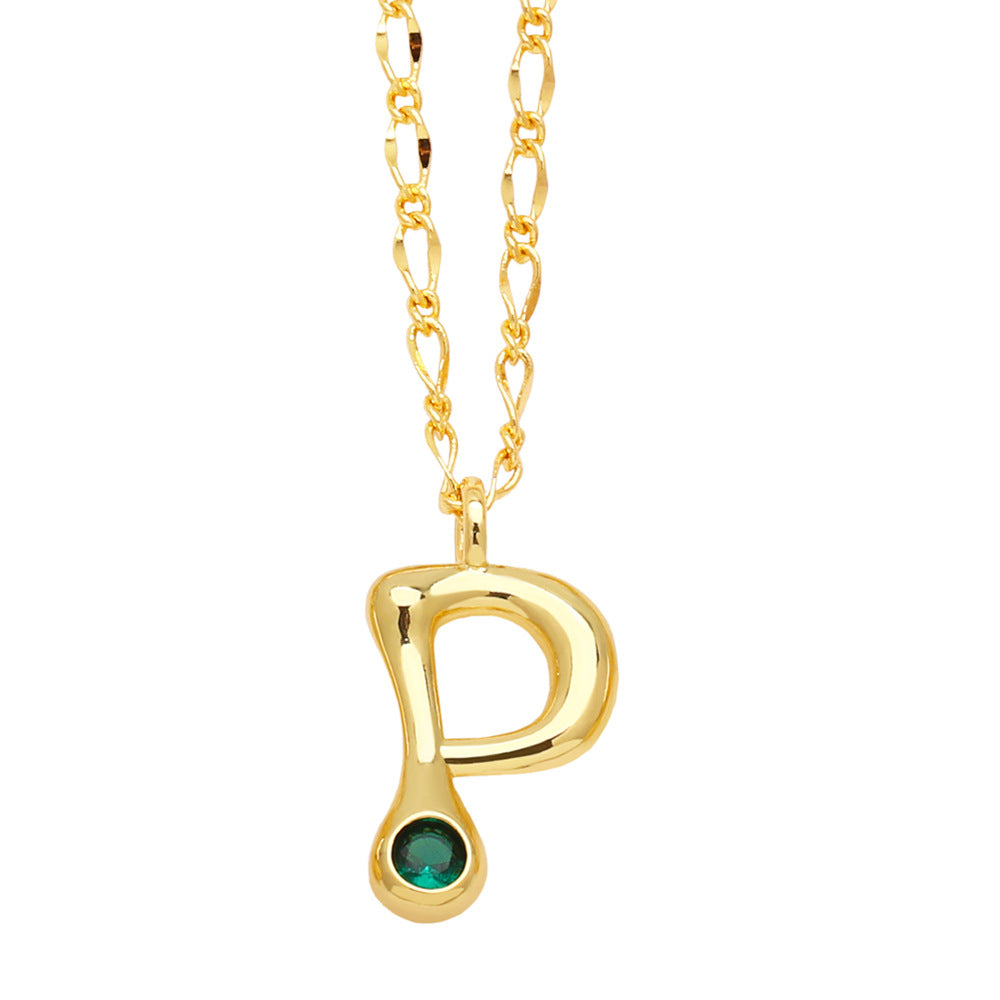 Wholesale 26 English Letters Gold Plated Necklace