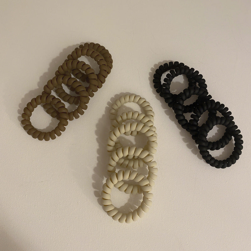 Wholesale Morandi Matte Simple Coil Hair Ball Head Telephone Cable Hair Ring