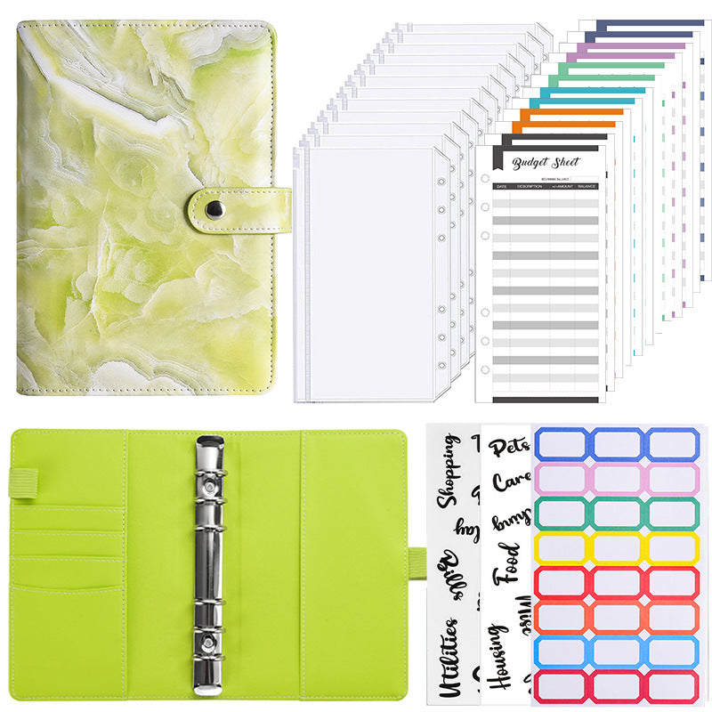 Wholesale Macaron Leather PU Notebook with Marble Pattern A6 Loose Leaf Notebook