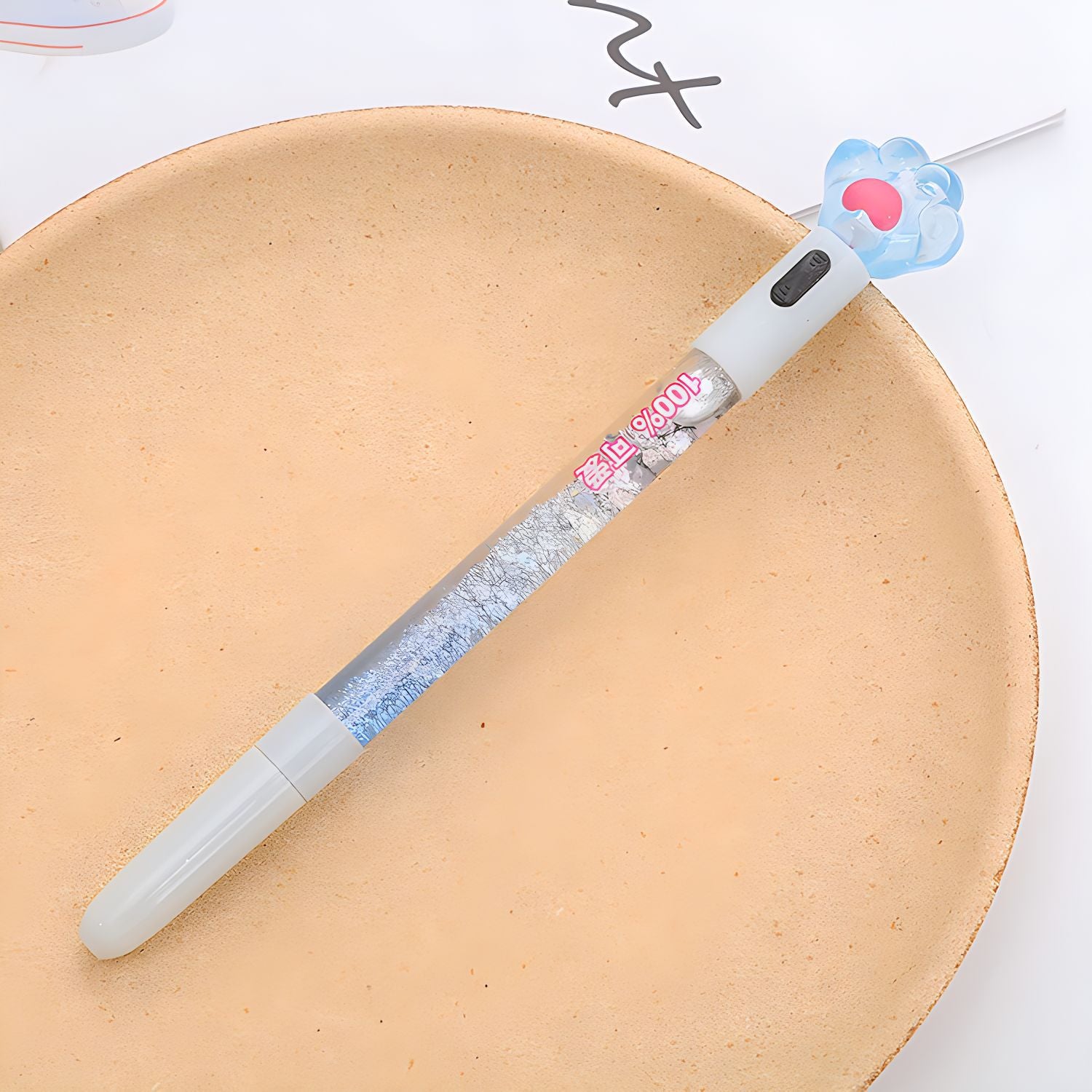 Wholesale Cute Cat Paw Glowing Quicksand Colored Light Gel Pen
