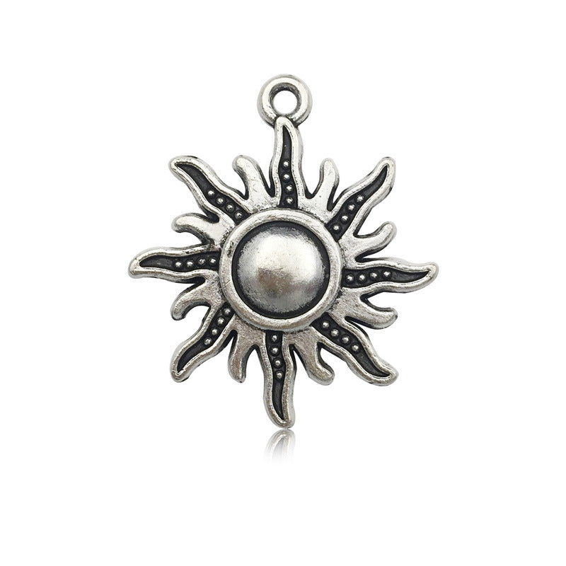 Wholesale Alloy Vintage Tibetan Silver Sun Moon DIY Necklace Bracelet Pendant