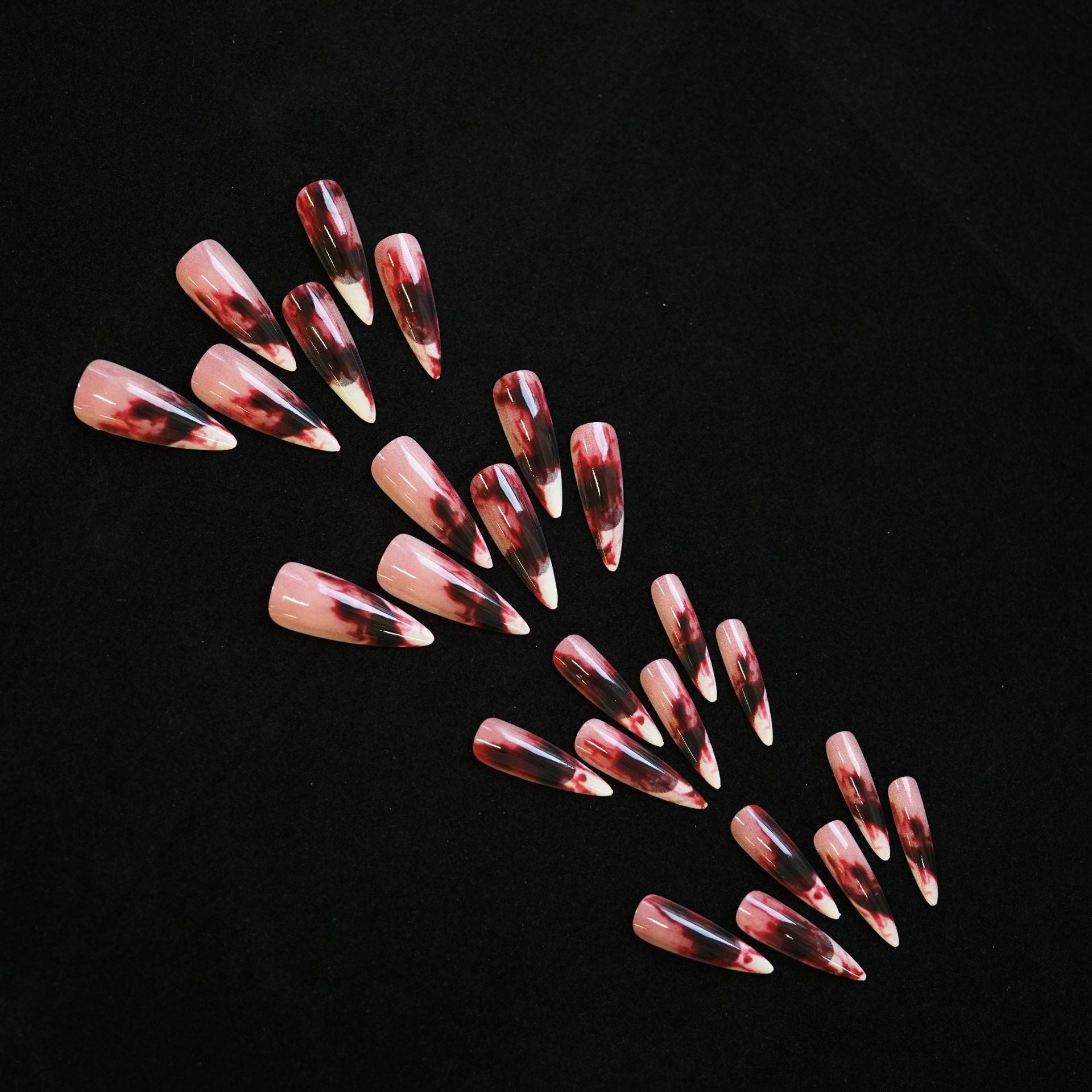 Wholesale  bloody French long pointed false nail tips