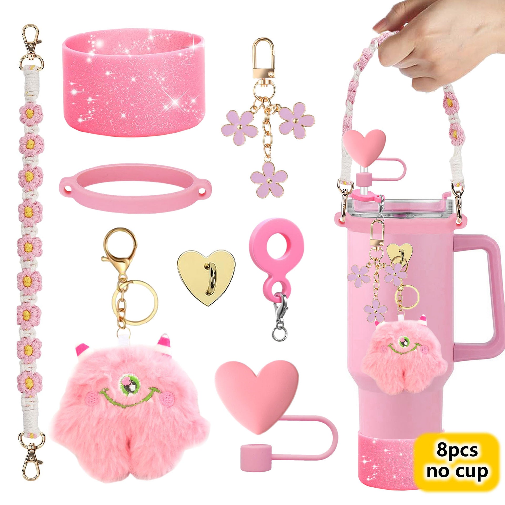 Wholesale Monster Pendant Peach Blossom Knot Straw Tube Cap