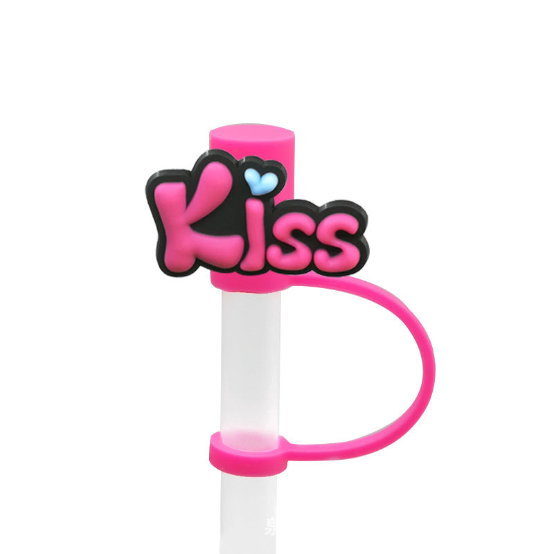 Wholesale of 10pcs Sweetheart Series Patterned Silicone Straw Sets