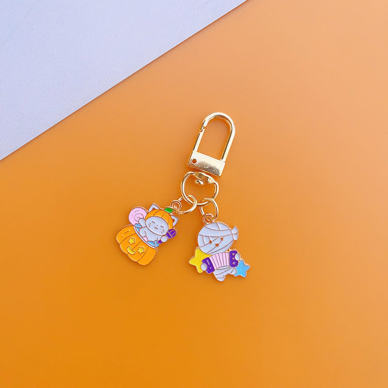 Wholesale Halloween Cartoon Imp Pumpkin Ghost Alloy Keychain