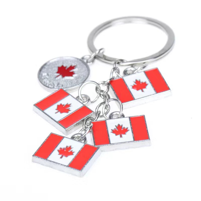 Wholesale Canadian Flag Zinc Alloy Maple Leaf Keychain