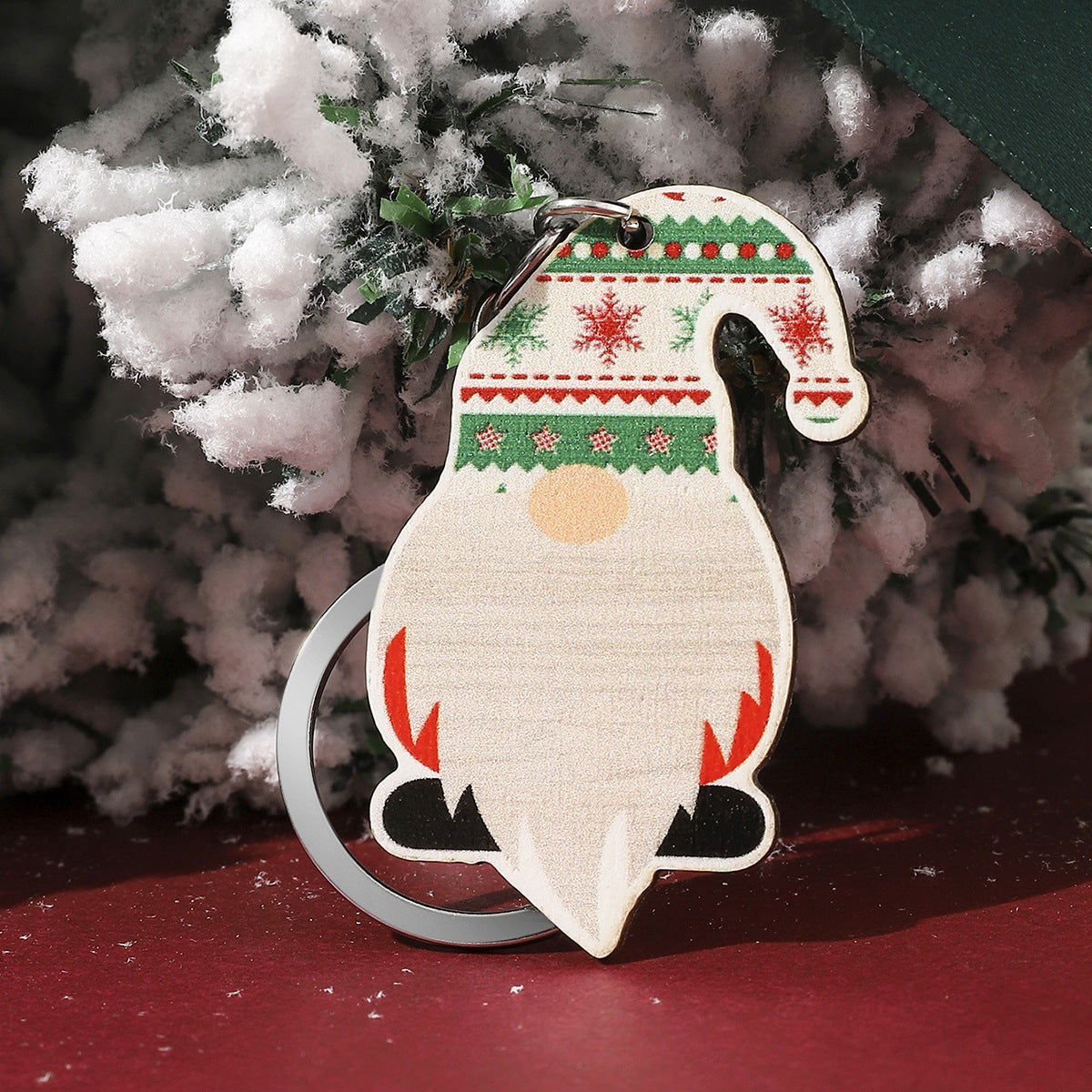 Wholesale Christmas Wooden Santa Claus DIY Writable Keychain