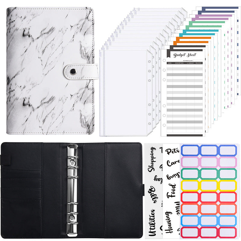 Wholesale Macaron Leather PU Notebook with Marble Pattern A6 Loose Leaf Notebook