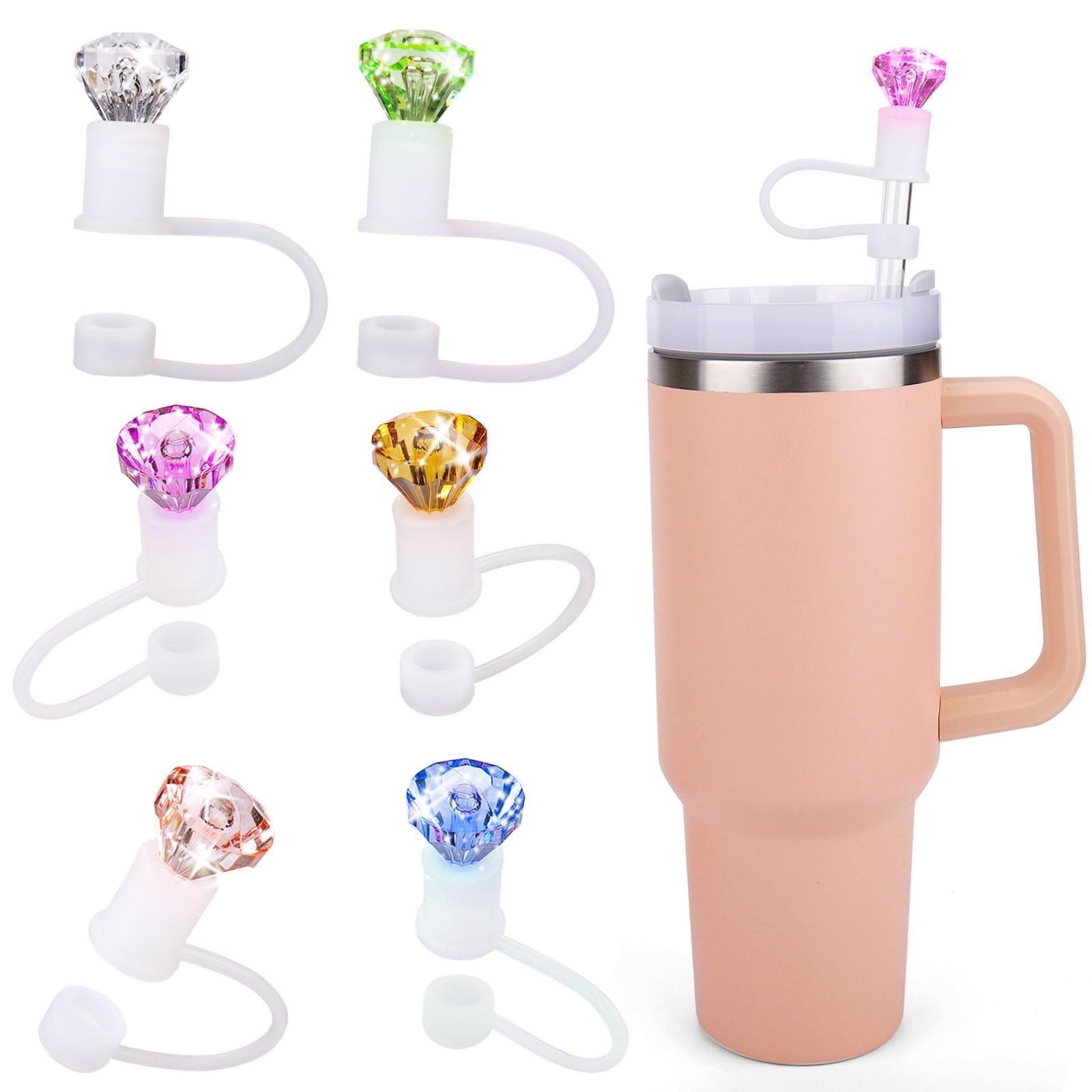 Wholesale Diamond Cute Dustproof Doll Silicone 8mm 10mm Straw Cover