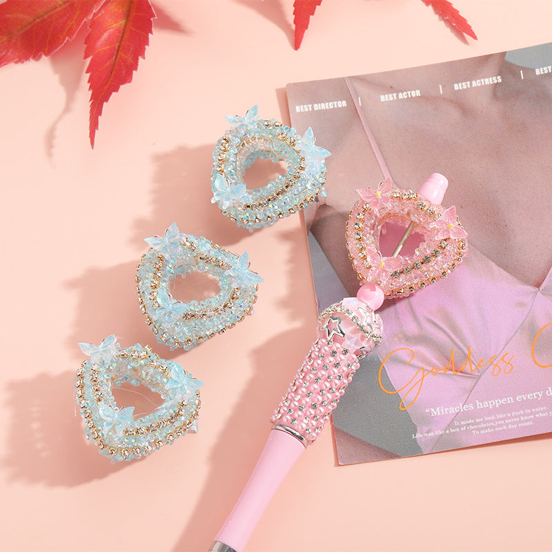 Wholesale Love Hollow Butterfly Full Diamond Straight Hole Heavy Loose Beads