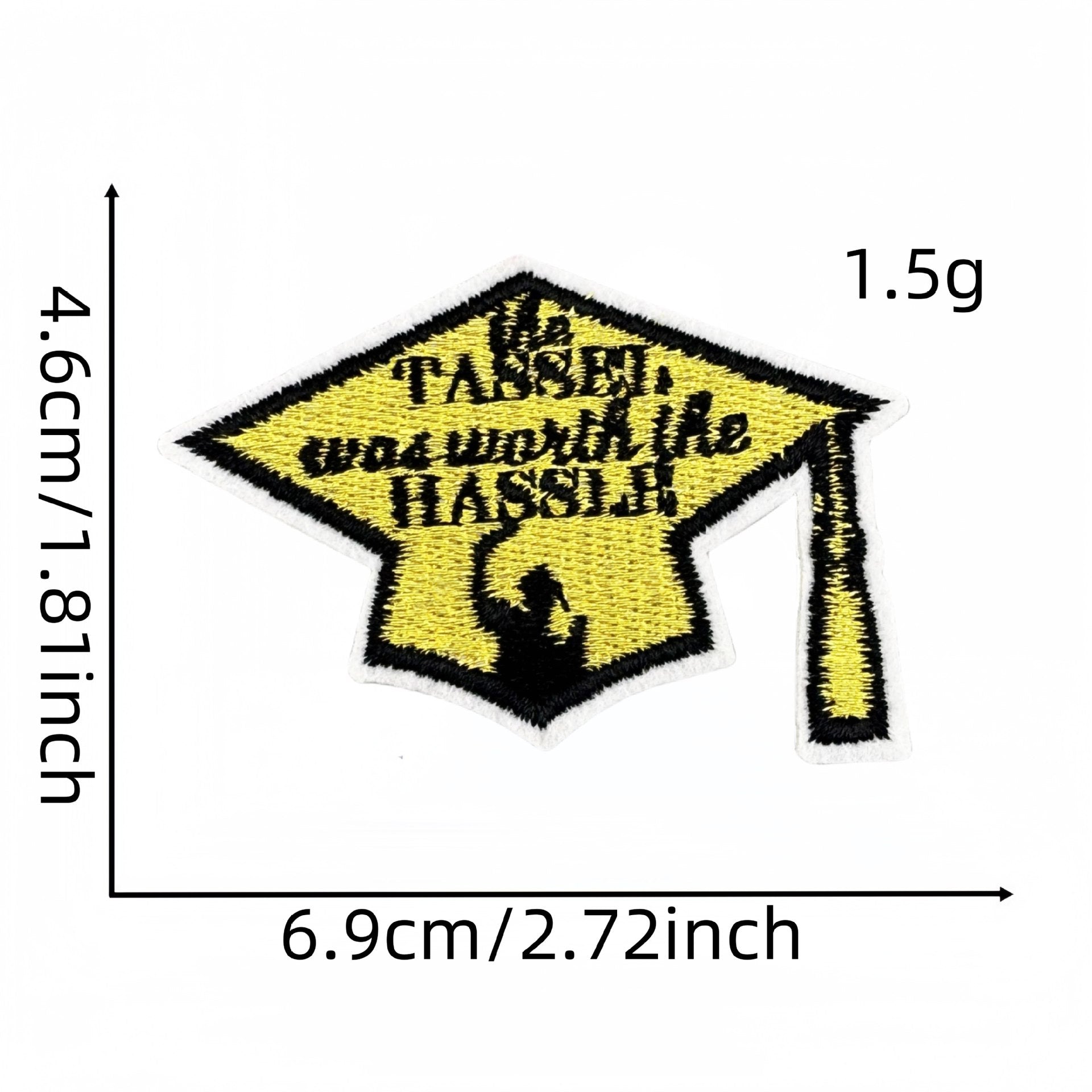 Wholesale Black gold graduation season embroidery patch clothing accessories ironing hot melt glue