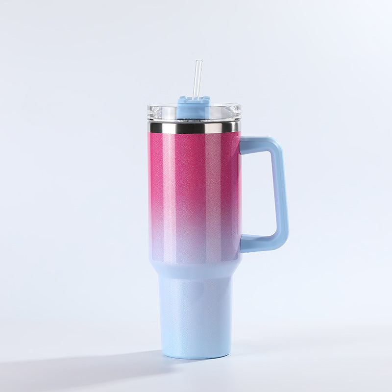 Wholesale Tumbler Ice Bullies Cup  Rainbow Paint Gradient Color Thermos Cup Straw Cup 40OZ Car Cup Ice Cup