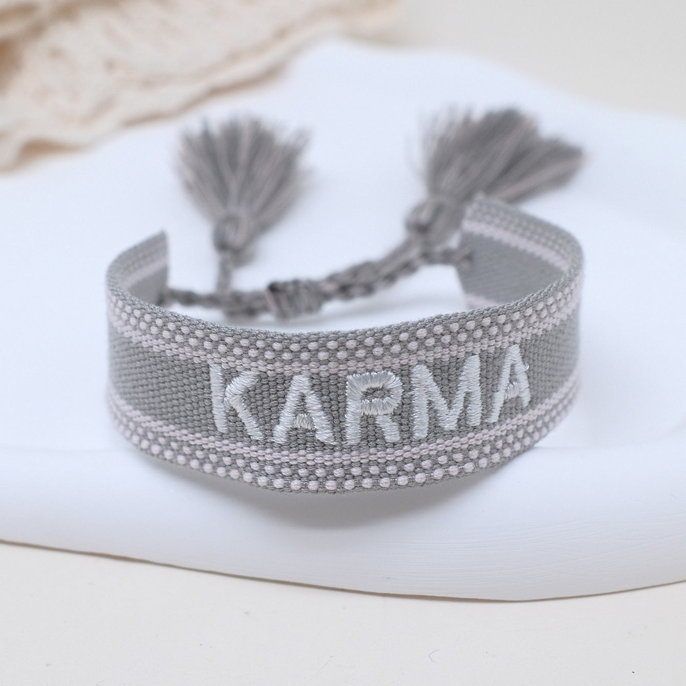 Wholesale Cord Letter Embroiderable Woven Tassel Bracelet