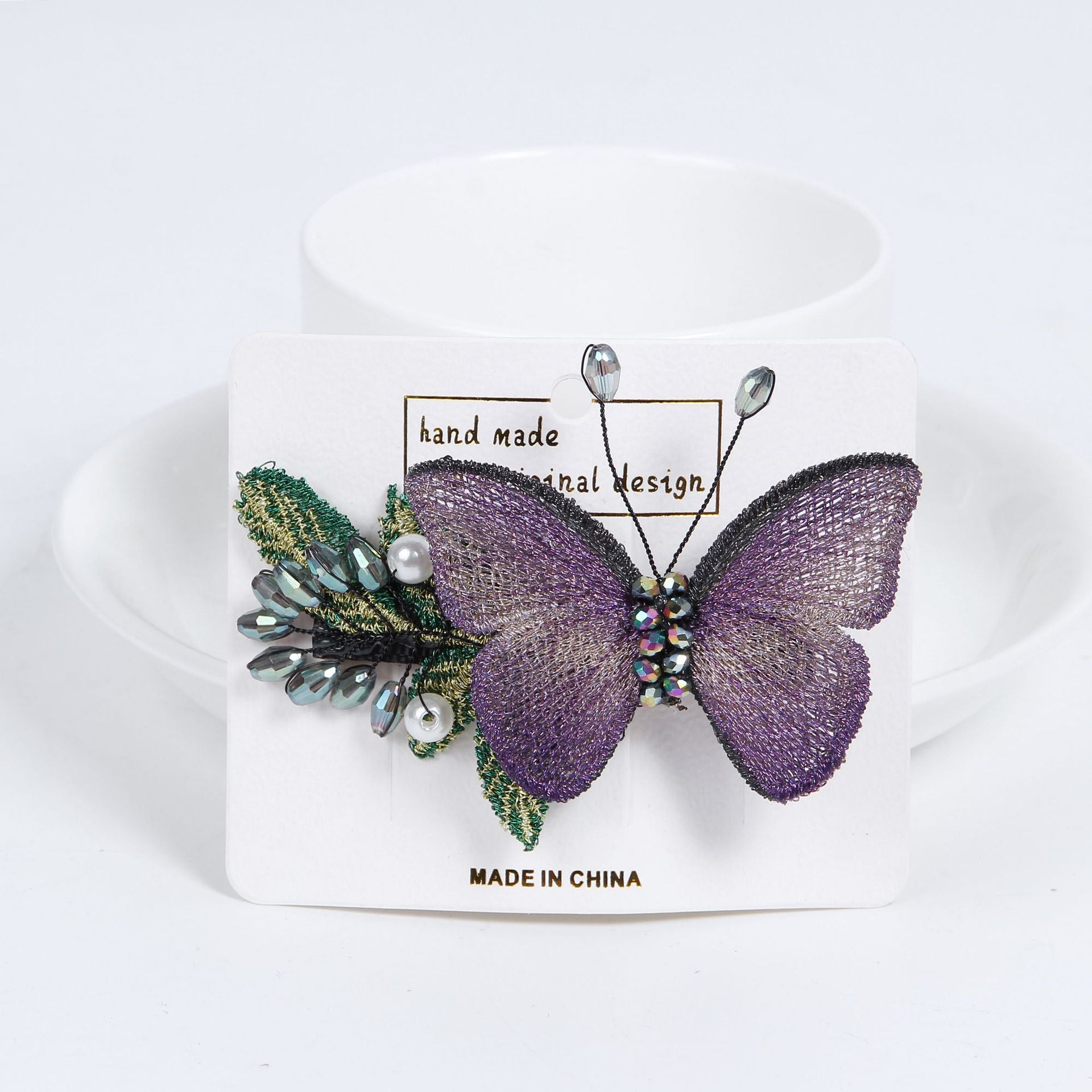 Wholesale Butterfly Embroidery Hair Clips Duck billed Clips