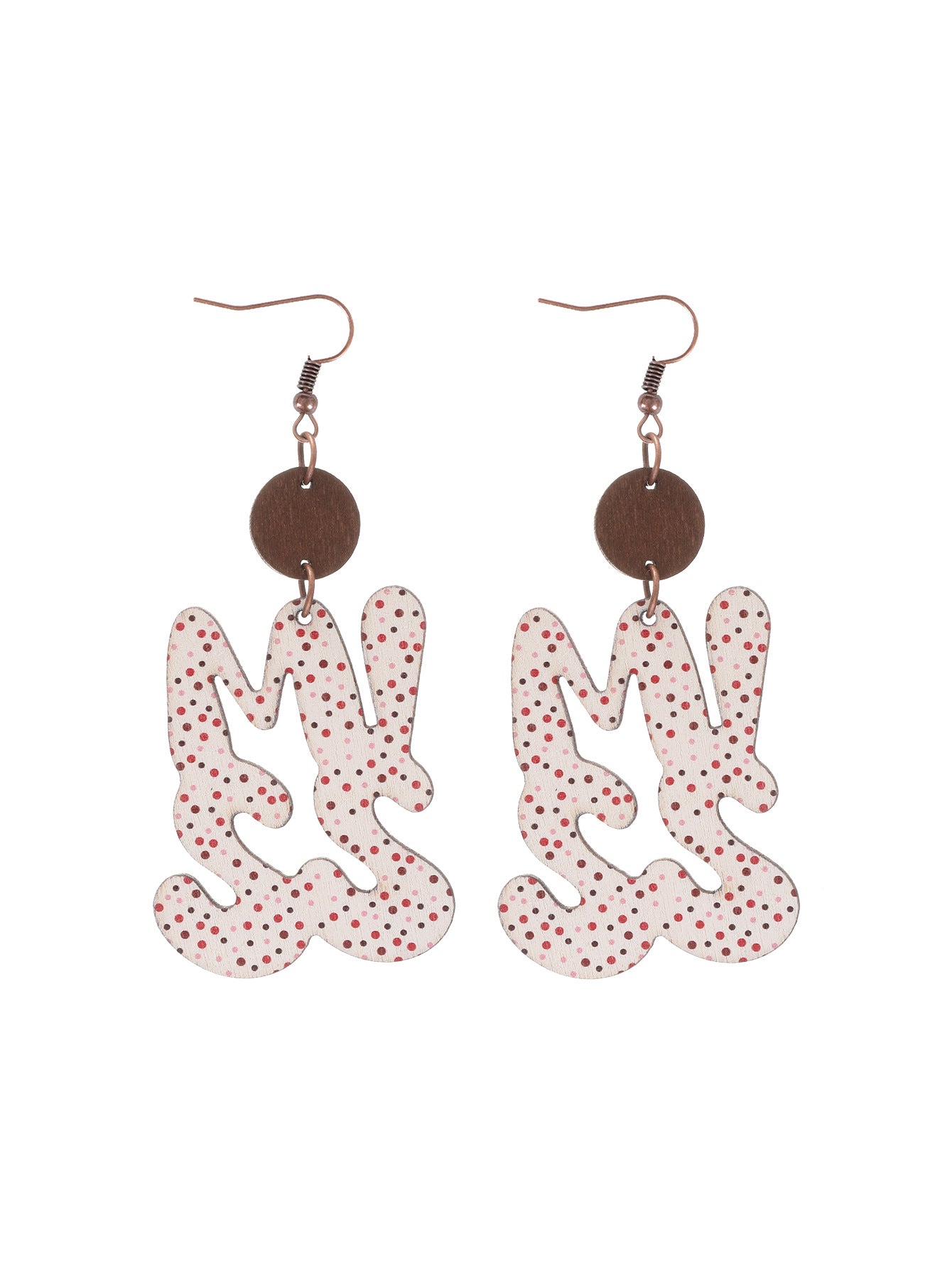 Wholesale Valentine's Day English Letter MISS Miss Pattern Wooden Earrings