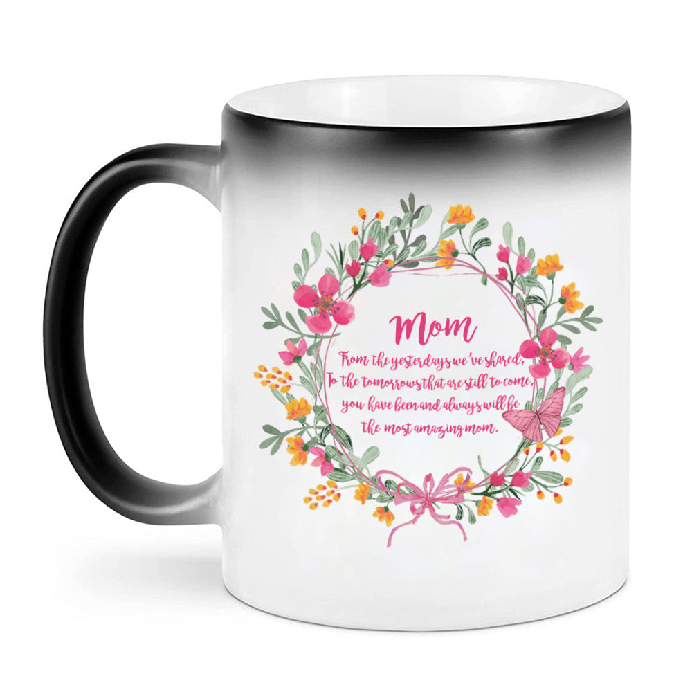 Wholesale Mother's Day MOM Temperature Sensitive Color Changing Ceramic Mugs