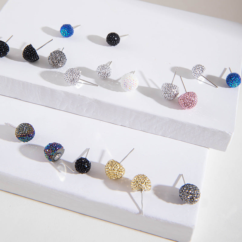 Wholesale Dopamine colorful shiny round bead earrings