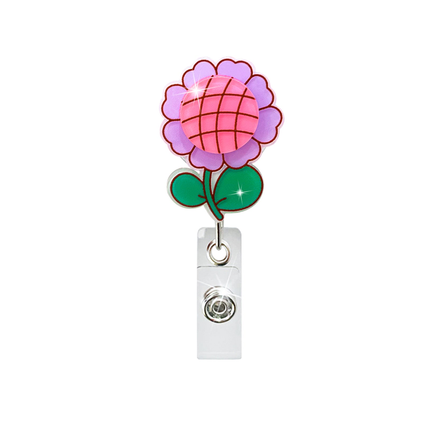 Wholesale Badge Reels Sunflower Retractable Keychain