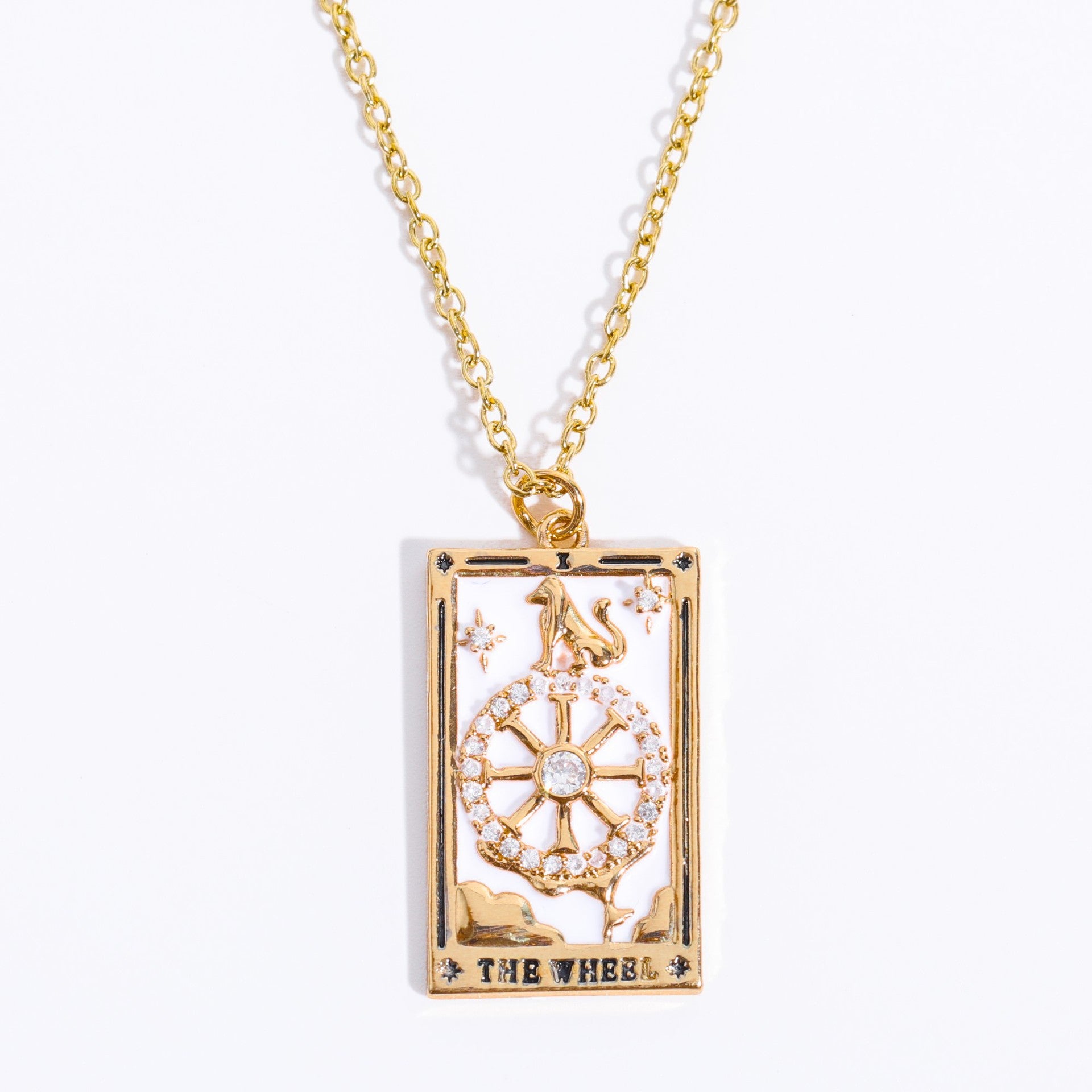 Wholesale TAROT Brand Tarot Necklace with Diamond Drops of Oil Plated with Gold