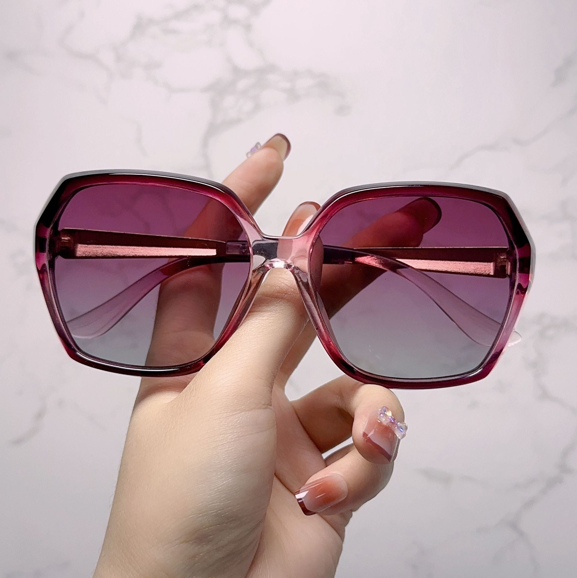 Wholesale Metal Square Large Frame PC Sunglasses