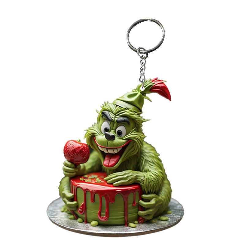 Wholesale Christmas Cake Gift Acrylic Keychain
