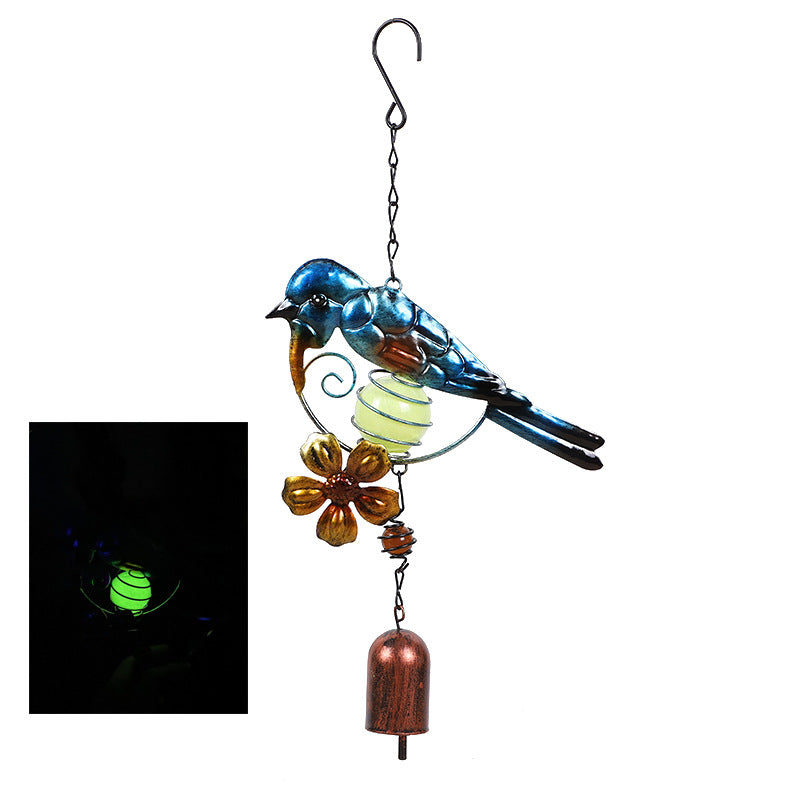 Wholesale Luminous bird wind chime fluorescent ultraviolet luminous ball metal bell pendant