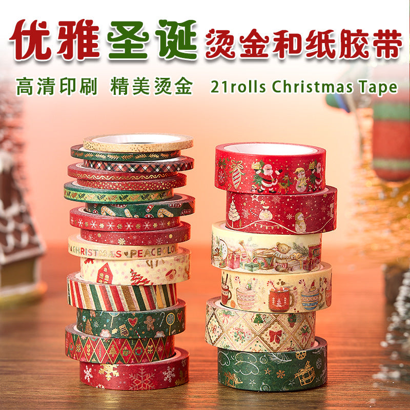 Wholesale Christmas thin strips and paper tape Christmas hot stamping DIY decorative tape