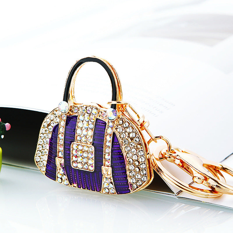 Wholesale Diamond Small Shoulder Bag Metal Keychain