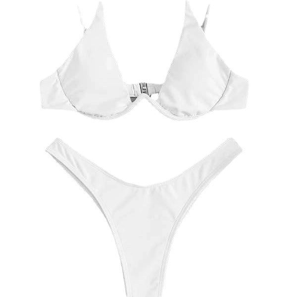 Wholesale sexy bikini split bikini steel bracket solid color swimsuit female