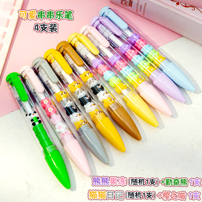 Wholesale DIY string gel pen black smooth ballpoint pen