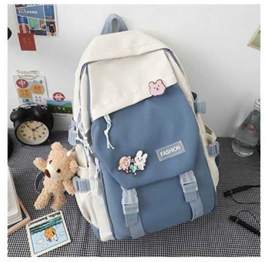 Wholesale 2023 Spliced Diagonal Label Nylon Backpack