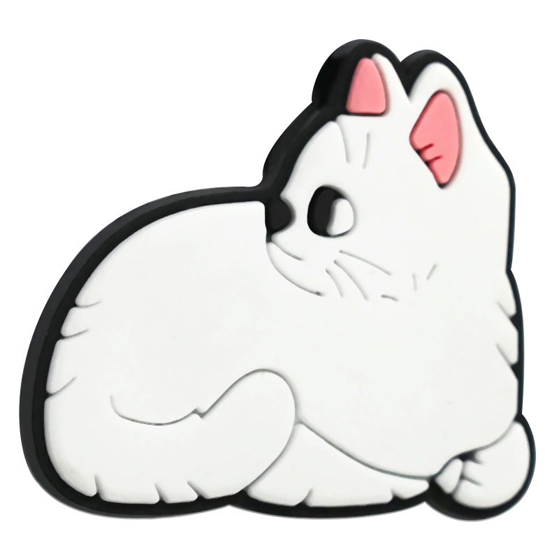 Wholesale  Random 100pcs/pack Cute Cartoon Cat Series PVC Soft Rubber Beads