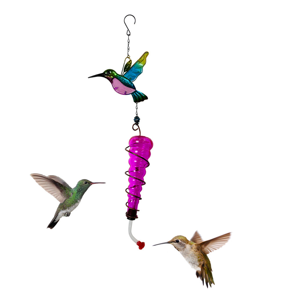 Wholesale Hummingbird Metal Glass Painted Wind Chime Ornament