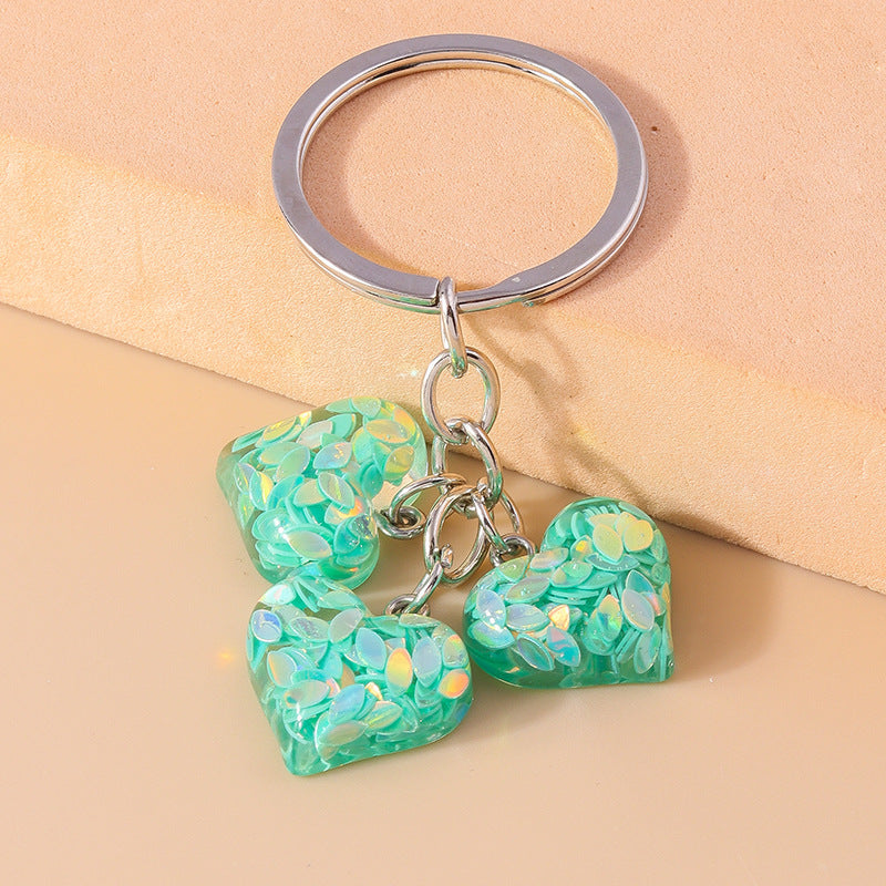 Wholesale Color Love Sequin Keychains