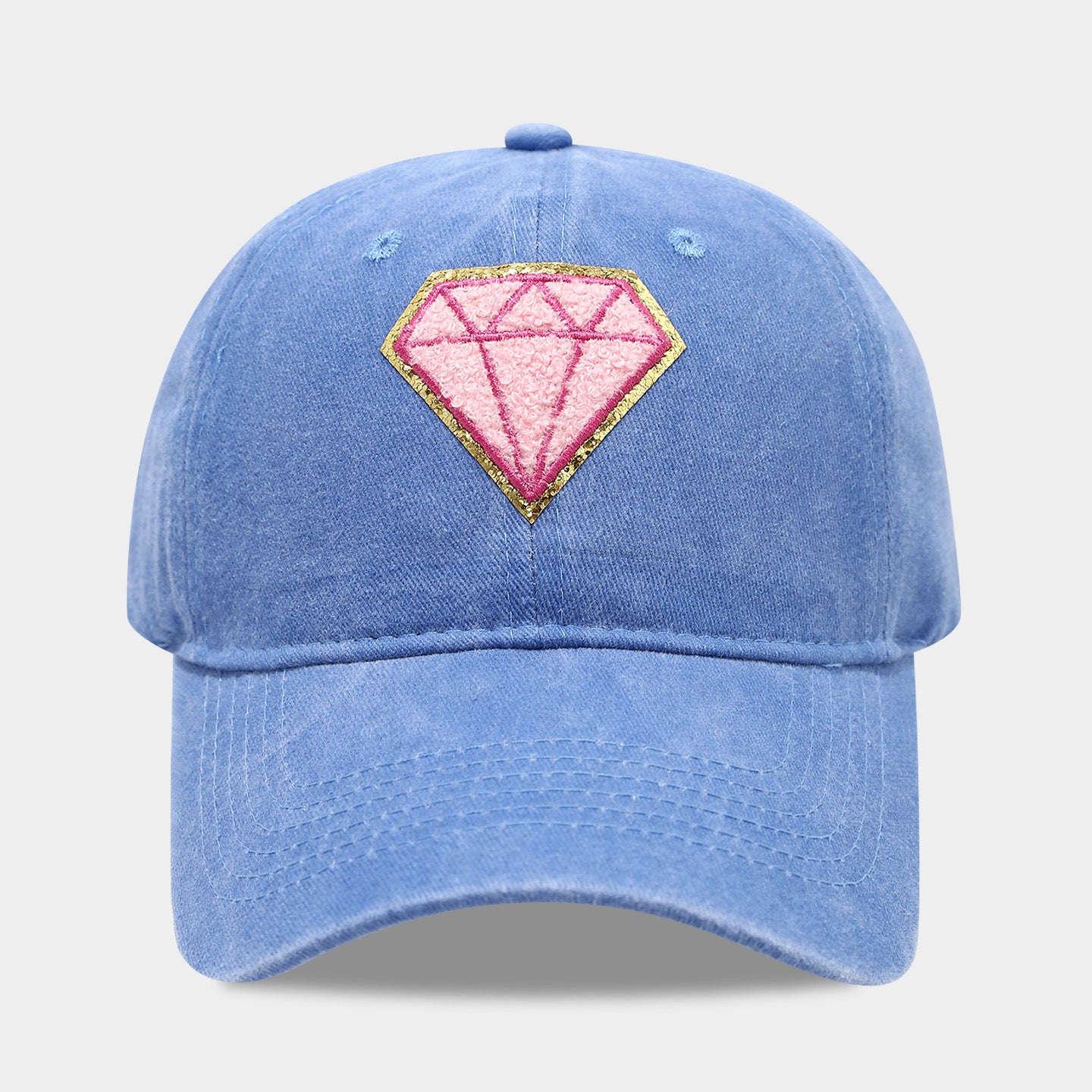 Diamond Patch Retro Soft Top Baseball Cap