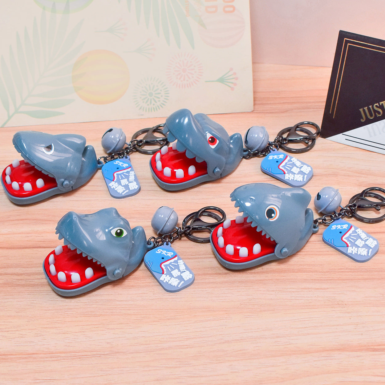 Wholesale 12pcs Human Alligator Shark Biting Finger ABS Key Chain