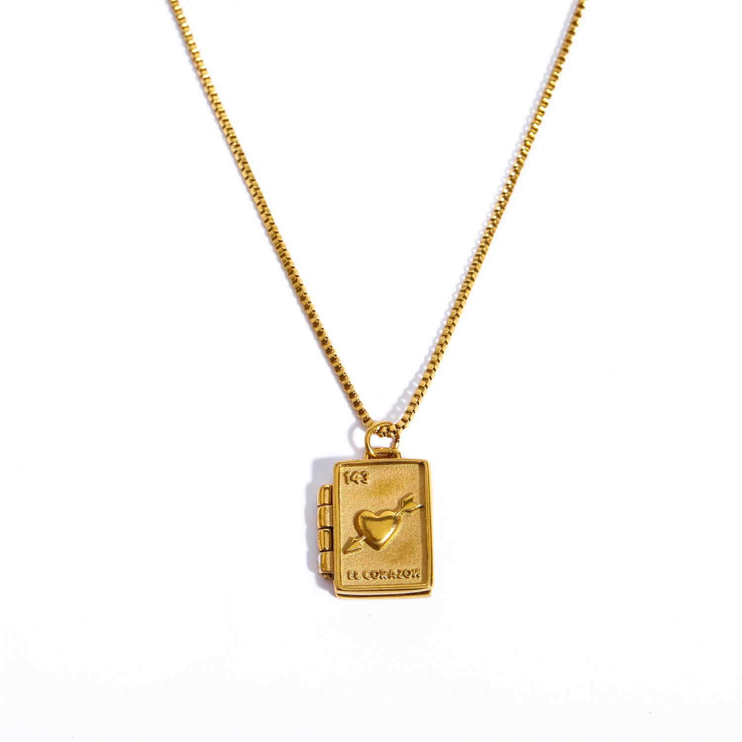 Wholesale Titanium Steel Moon Love Album Necklaces