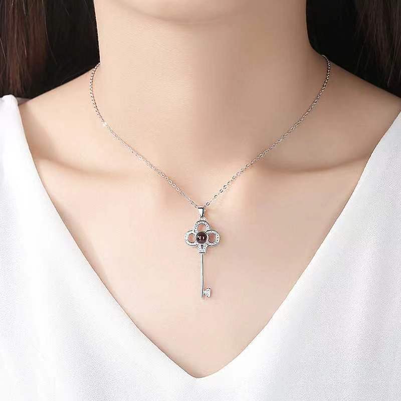 Wholesale I Love You Projection Key Copper Necklace