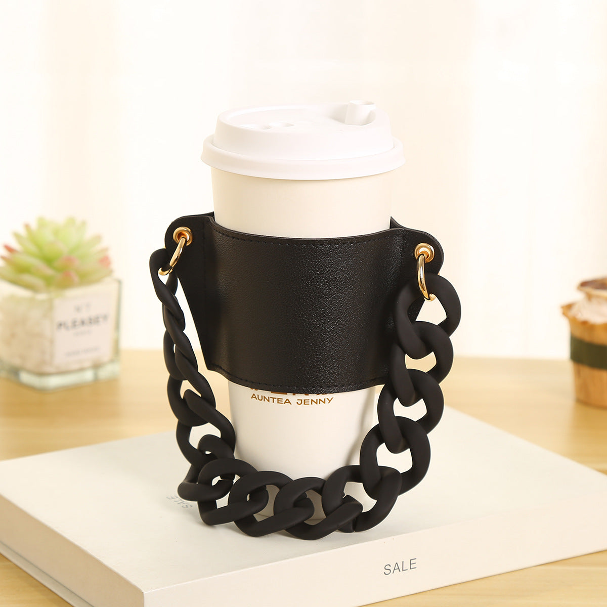 Wholesale PU Bracelet Leather Portable Milk Tea Cup Cover