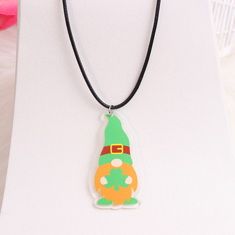 Wholesale St. Patrick's Day Beer Shamrock Rainbow Hat Pipe Necklace