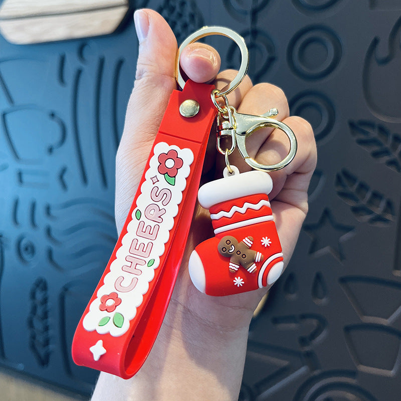 Wholesale Santa Silicone Keychain Christmas Gift